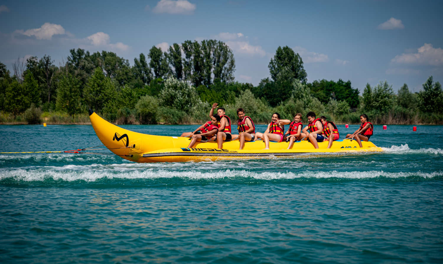 Banana boat ride on the lake