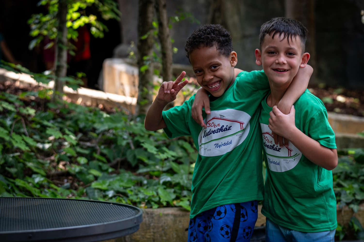 Children making friends at the camp