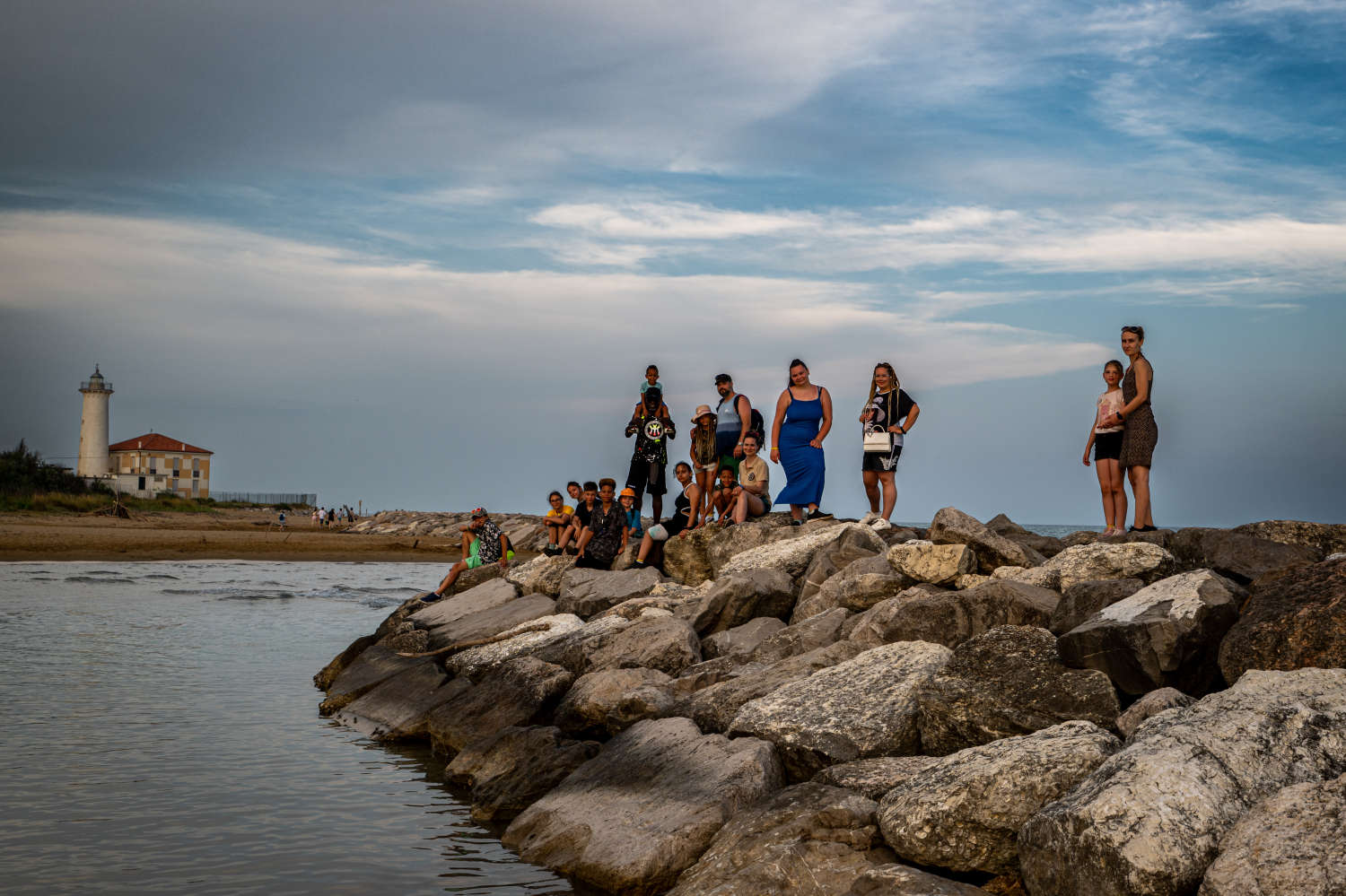 Children on the seaside rocks