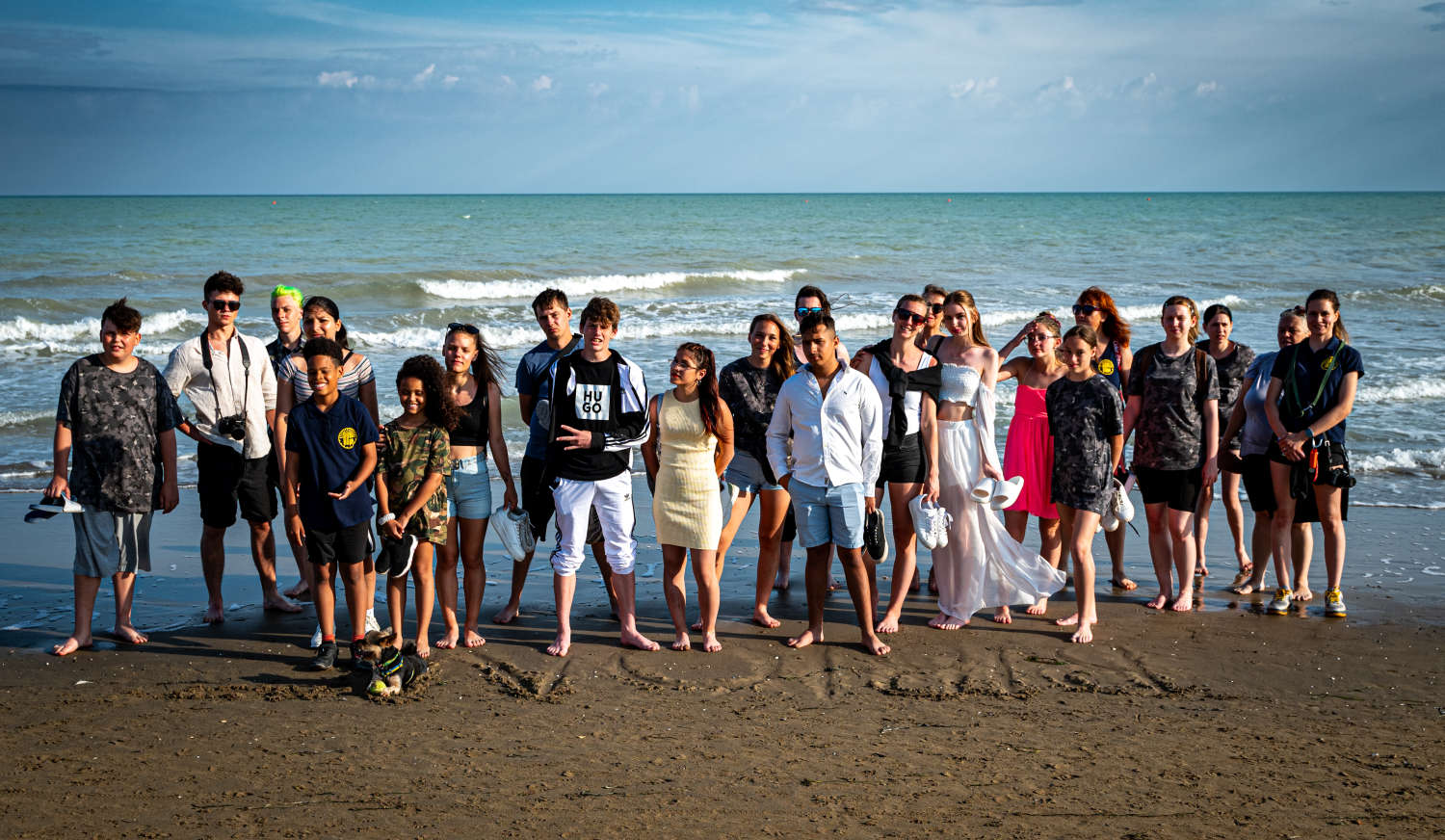 Group photo at the seaside