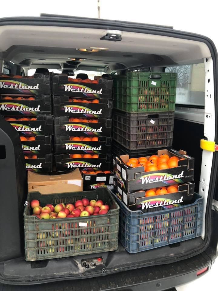 Several kilograms of fruit in the trunk of Age of Hope's car